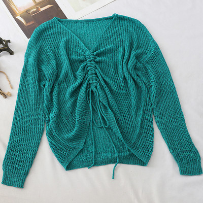 Bluză de damă modernă în mai multe culori cu decolteu în V