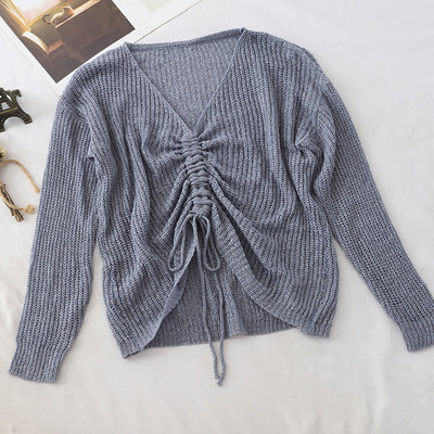 Bluză de damă modernă în mai multe culori cu decolteu în V