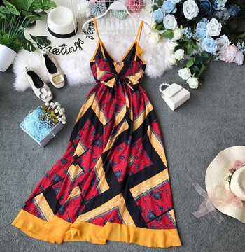 Rochie casual dama - model croiat cu bretele subtiri