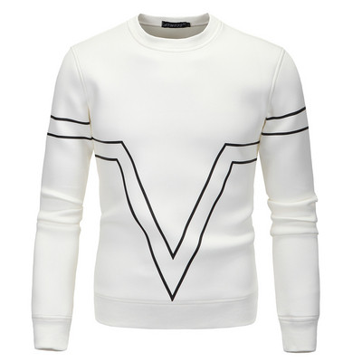 Bluză casual bărbătească cu mâneci lungi și decolteu O în trei culori