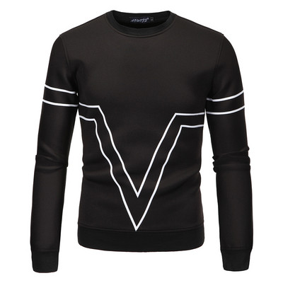 Bluză casual bărbătească cu mâneci lungi și decolteu O în trei culori