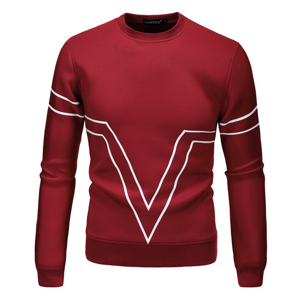 Bluză casual bărbătească cu mâneci lungi și decolteu O în trei culori