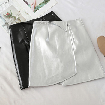 Fusta de dama actuala in negru si argintiu