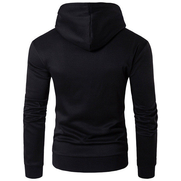 Hanorac modern pentru bărbați cu fermoar de culoare neagră