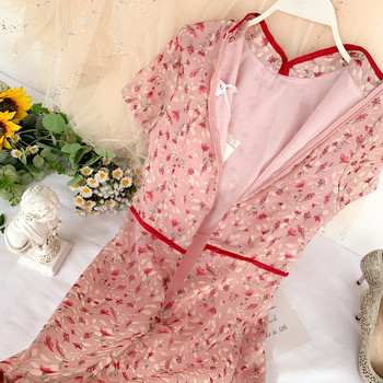 Aktuális női rocker rózsaszín színben, virágmintával