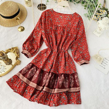 Rochie casual dama de culoare rosie - model croiat