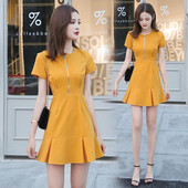 Rochie casual de dama in trei culori cu fermoar