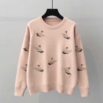 ÚJ Aktuális női téli pulóver hímzéssel