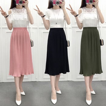 Hajtogatott női szoknya magas derékkal - több színben