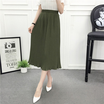 Hajtogatott női szoknya magas derékkal - több színben