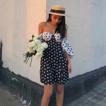 Rochie scurtă de damă actuală cu mâneci căzute