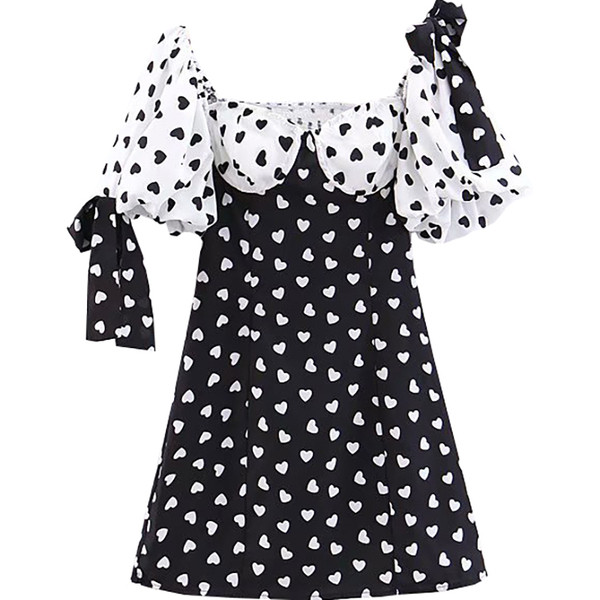 Rochie scurtă de damă actuală cu mâneci căzute