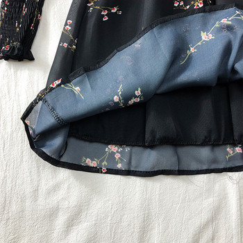 Alkalmi női rövid ruha, hosszú ujjú fekete színben