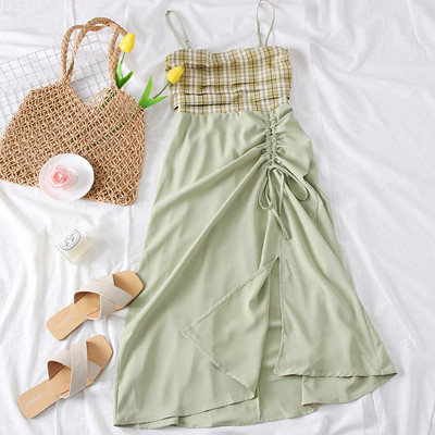 Rochie casual de dama cu bretele subtiri in mai multe culori