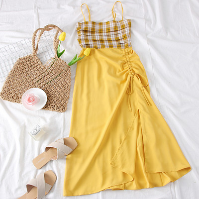 Rochie casual de dama cu bretele subtiri in mai multe culori