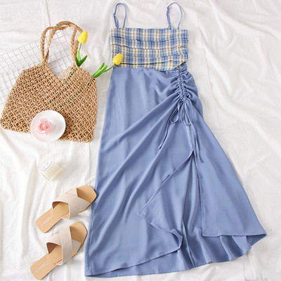 Rochie casual de dama cu bretele subtiri in mai multe culori