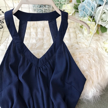 Rochie lunga de dama eleganta in doua culori cu talie inalta