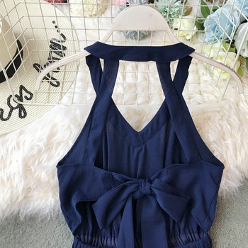 Rochie lunga de dama eleganta in doua culori cu talie inalta