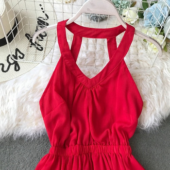 Rochie lunga de dama eleganta in doua culori cu talie inalta