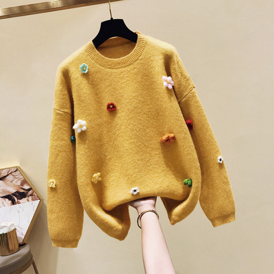 NOU Pulover de iarnă de damă modern cu element 3D în mai multe culori