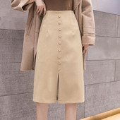 Új modell női szoknya két színben, gombokkal