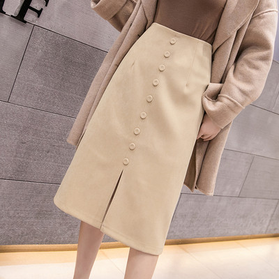 Új modell női szoknya két színben, gombokkal