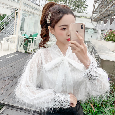 Bluză de damă modernă în trei culori cu paiete