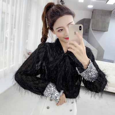 Bluză de damă modernă în trei culori cu paiete