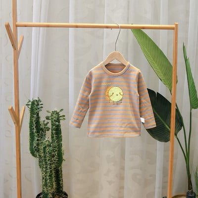 Csíkos gyermekblúz O-nyakkal, két színben fiúknak