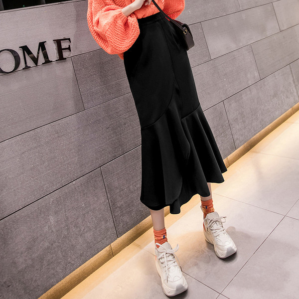 Hosszú női szoknya magas derékkal - három színben