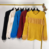 Pulover casual dama cu tul in mai multe culori