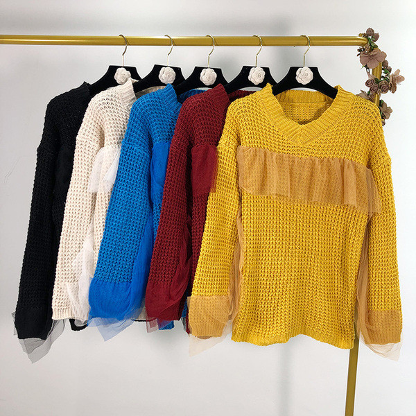 Pulover casual dama cu tul in mai multe culori