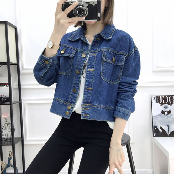 Jacheta casual de dama din denim in culori deschise si inchise