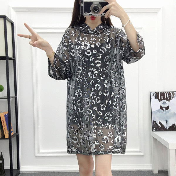 Rochie casual de dama in doua culori cu gluga