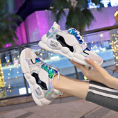 Adidasi de dama starter cu talpa inalta in trei culori