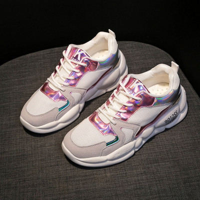 Adidasi de dama starter cu talpa inalta in trei culori