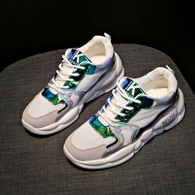 Adidasi de dama starter cu talpa inalta in trei culori