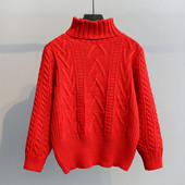 Női téli pulóver magas pólógallérral, négy színben