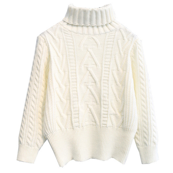 Női téli pulóver magas pólógallérral, négy színben