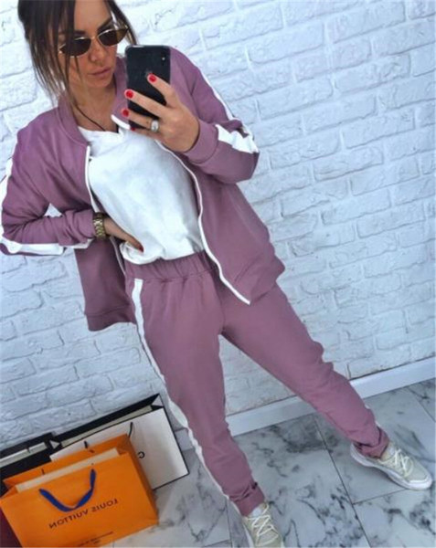 Set dama sport-casual cu bordura alba in mai multe culori