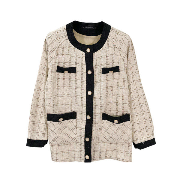 Női kockás mellény gombokkal