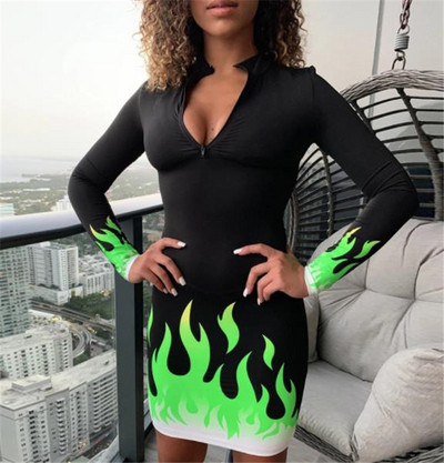 Modern női ruha cipzárral több színben