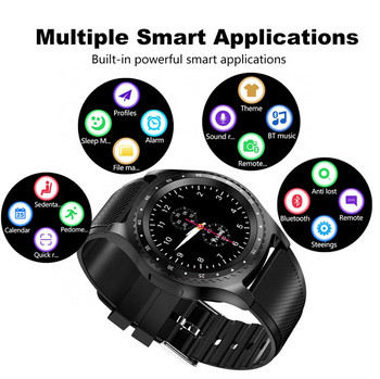 Смарт часовник с камера и USB кабел модел L9, съвместим с Android/IOS - черен цвят