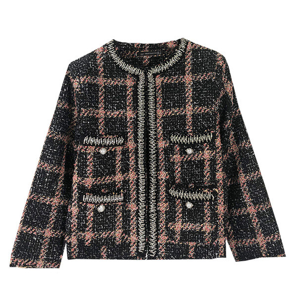 Elegáns női kockás kabát