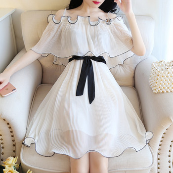 Rochie moderna de dama in doua culori - model croiat