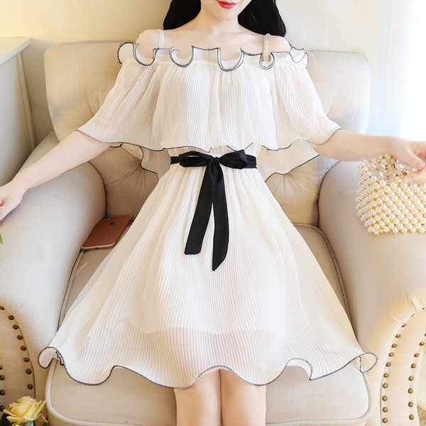 Rochie moderna de dama in doua culori - model croiat