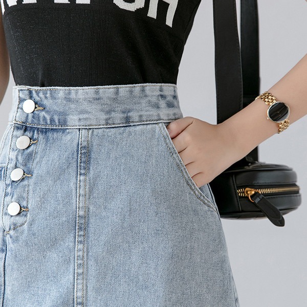 Aktuális női farmerszoknya kék színben