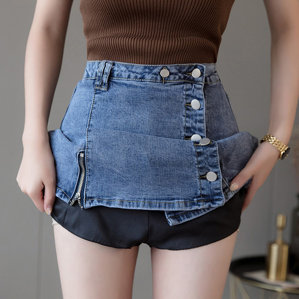 Modern női farmerszoknya két színben - kék és fekete