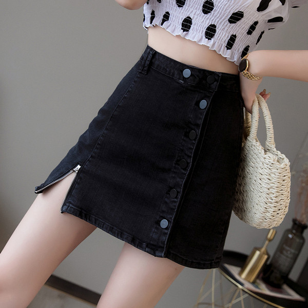 Modern női farmerszoknya két színben - kék és fekete