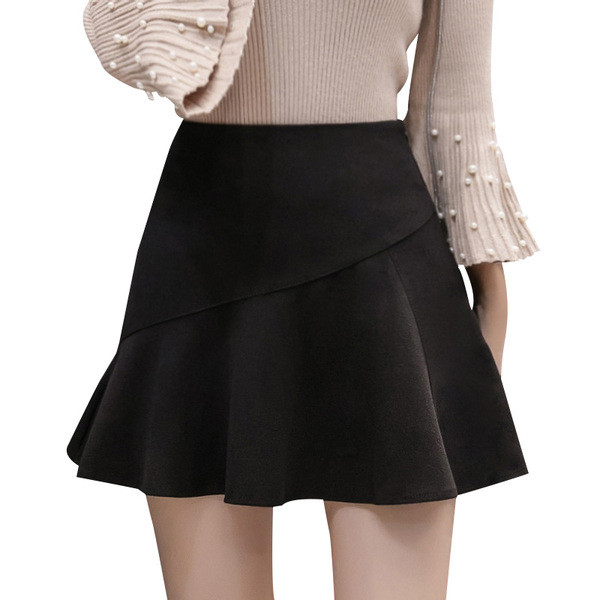 Fusta dama Astula in doua culori cu talie inalta